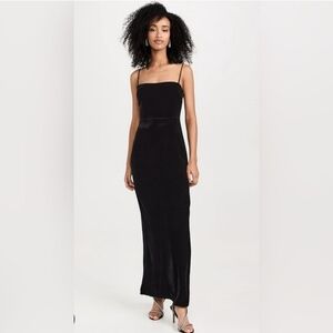 Reformation Frankie Black Velvet dress 0
